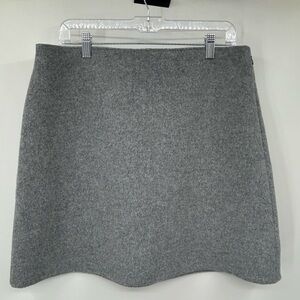 Club Monaco Women’s Gray Wool Mini Centie Skirt Side Zip Size 12